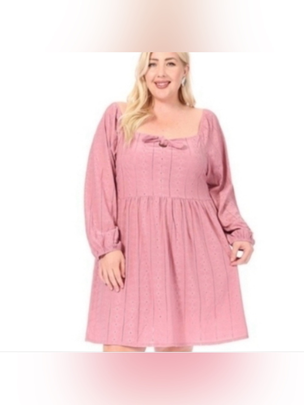 Vibe Sportswear Mauve Puff Sleeve Dress